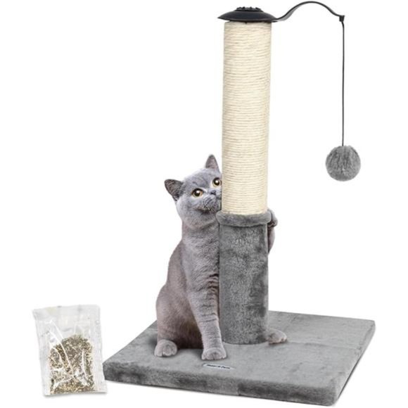 22" Cat Scratching Post, Natural Sisal Scratchers Trees, Light Gray - Picture 8 of 8